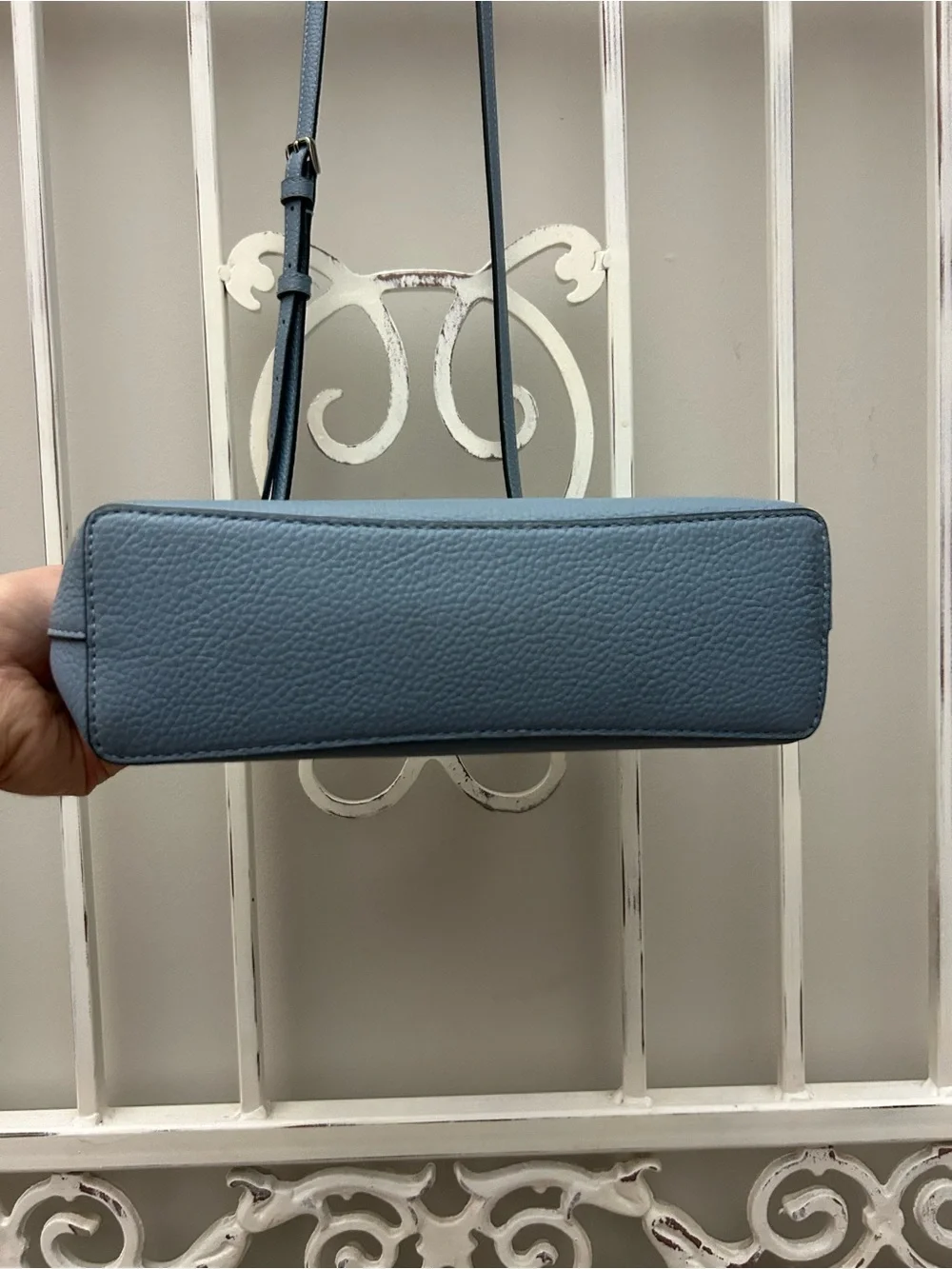 Kate Spade New York Blue Pebbled Leather Crossbody Shoulder Bag